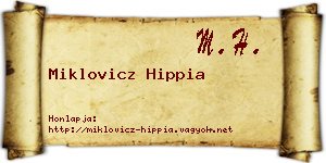 Miklovicz Hippia névjegykártya